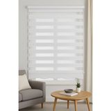 NetworkAvm Geniş Pliseli Beyaz Zebra Stor Perde Salon İçin Şık ve Fonksiyonel 190 x 260 cm