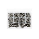 Netzerkoz 600 adet 10 çeşit Paslanmaz Çelik Cıvata Somun Pul Seti - Inox (M5, M6 Cıvata Somun ve Rondela)