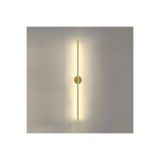 Netzy Modern Kablosuz Pilli Gün Işığı Led Aplik – Eskitme Gold 70 cm | Montajsız Duvar Lambası (Pil Dahil)