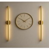 Netzy Modern Pilli Aplik Tak Çalıştır Kablosuz Ledli Aplik Eskitme Gold Pil Dahildir 70CM - 70 cm