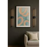 Netzy Obsidian Noir™ Simli Siyah 70 cm Modern Kablosuz Pilli LED Aplik – Montajsız Duvar Lambası Pil Dahil