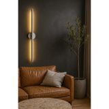 Netzy Platinium Veil™ Metalik Gümüş 70 cm Modern Kablosuz Pilli Aplik – Montajsız Duvar Lambası Pil Dahil