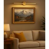 Netzy Vintage Gold Eskitme Gold 70CM Modern Kablosuz Tablo Ayna Pilli Aplik Montajsız Duvar Lambası