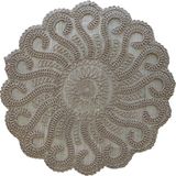 Neu Bella Home Amerikan Servis Nakış Lüks Supla Ahtapot Masa ve Sunum Takımı Çeyizlik - 37 x 37 cm - Açık Kahverengi
