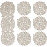 Neu Bella Home Amerikan Servis Supla ve Runner Mutfak Seti 6 Kişilik Sarmaşık Masa Sunum Takımı Çeyizlik - 140 x 110 cm - Sütlü Kahve