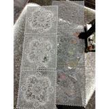 Neu Bella Home Neubella Home Amerikan Servis Özel Nakış Tasarım Runner Girdap Masa Ve Sunum Takımı Çeyizlik Gri - 110 x 40 cm