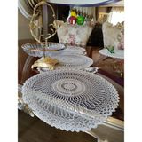 Neu Bella Home Neubella Home Amerikan Servis Supla Ve Runner Seti 6 Kişilik Ahtapot Set Masa Ve Sunum Takımı Çeyizlik Krem - 110 x 40 cm - Açık Krem