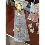 Neu Bella Home Neubella Home Amerikan Servis Supla Ve Runner Seti 6 Kişilik Girdap Set Masa Ve Sunum Takımı Çeyizlik Kapiçino - 110 x 40 cm - Sütlü Kahve