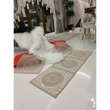 Neu Bella Home Neubella Home Amerikan Servis Supla Ve Runner Seti 6 Kişilik Güneş Set Masa Ve Sunum Takımı Çeyizlik Kapiçino - 110 x 40 cm - Sütlü Kahve