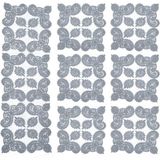 Neu Bella Home Neubella Home Amerikan Servis Tasarım Supla Ve Runner Seti 6 Kişilik Çiçek Set Masa Ve Sunum Takımı Çeyizlik Gri - 110 x 40 cm