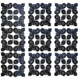 Neu Bella Home Neubella Home Amerikan Servis Tasarım Supla Ve Runner Seti 6 Kişilik Çiçek Set Masa Ve Sunum Takımı Çeyizlik Siyah - 110 x 40 cm
