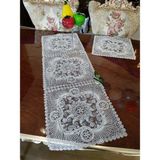 Neu Bella Home Neubella Home Amerikan Servis Tasarım Supla Ve Runner Seti 6 Kişilik Girdap Set Masa Ve Sunum Takımı Çeyizlik Krem - 110 x 40 cm - Açık Krem