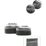 Neu Home Gri 2 Boy Oval Bambu Kenar Organizer Sepet Ahşap Altlık - Bezli 21X14-25X16CM (5486) - Standart - Renkli