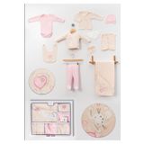 NEU KIDS Kutulu - Kız Yenidoğan Kıyafetleri 10'lu Hastane Çıkış Setleri Süzene Nakışlı %100 Pamuk Zıbın Set