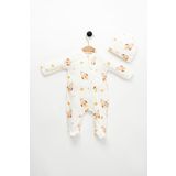 Neu Kıds Unisex Bebek Uzay Mekiği Baskılı Şapkalı Uyku Tulumu 2 Parça 0-3,0-6 Ay