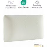 Neus Morvella Ortopedik, Sertifikalı Visco Visko Bütün Sünger Yastık 60X40X15 cm Omuz/boyun Destekli - 60 x 40 cm - Beyaz