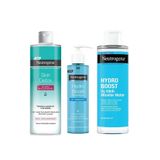 Neutrogena Hydro Boost Makyaj Temizleme Suyu, Temizleme Jeli, Skin Detox Üç Etkili Misel Su - 3'lü set