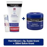 Neutrogena Norveç Formülü 300 ml Besleyici Bakım Kremi + 75 ml Parfümlü El Kremi ve Dudak Kremi Hediyeli