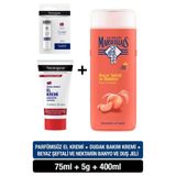 Neutrogena Norveç Formülü Parfümsüz El Kremi + Dudak Kremi + LPM Duş Jeli Şeftali 400 ml