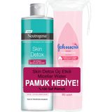 Neutrogena Skin Detox Üç Etkili Micellar Makyaj Temizleme Suyu 400 ml + Johnson's Baby Temizleme Pamuğu 80 adet Hediye