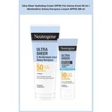 Neutrogena Ultra Sheer Hydrating Cream SPF50 Yüz Güneş Kremi 50 ml + Nemlendirici Güneş Koruyucu Losyon SPF50 200 ml