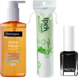 Neutrogena Yüz Temizleme Jeli 200 ml + Ipek Organik Makyaj ve Pastel Oje Siyah 038