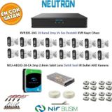 Neutron 2mp 16 kameralı Sesli Dış ortam AHD Full Kamera Seti 4TB Disk XVR301-16G NEU-AB102-28-CA