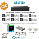 Neutron 2Mp 8 Kameralı Sesli Dış Ortam Ahd Full Kamera Seti 4Tb Disk Neu-Xvr108-Fhd Neu-Ab102-28-Ca