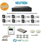 Neutron 2mp 8 kameralı Sesli Dış ortam AHD Full Kamera Seti 500GB Disk NEU-XVR108-FHD NEU-AB102-28-CA