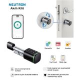 NEUTRON NTL-SC-02FKPB PARMAK İZİ, ŞİFRE, KARTLI AKILLI KAPI KİLİDİ SİYAH