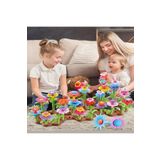 NeUygun 104 Parça Bahçe Çiçek Yapım Seti Yapı Blokları Yapboz Bul Tak Puzzle Eğitici Oyuncak