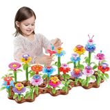 NeUygun 104 Parça Bahçe Çiçek Yapım Seti Yapı Blokları Yapboz LEGO Bul Tak Puzzle Eğitici Oyuncak