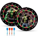 NeUygun 4 Oklu Mıknatıslı Dart Seti Çift Yönlü Manyetik Dart Askılı Dartboard - Çok Renkli
