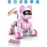 NeUygun Oyuncak Full Fonksiyon Uzaktan Kumandalı El Sensörlü Şarjlı Işıklı Müzikli Dansçı Robot Kedi - Pembe