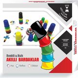 NeUygun Renkli ve Hızlı Süper Pratik Akıllı Bardaklar Eğitici Zeka Oyunu Çocuk ve Aile Kutu Oyunu