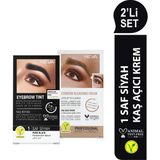 NEVA 2'Lİ SET Kaş Boyası 1 SAF SİYAH + Kaş Açıcı Krem (vegan) - Siyah