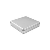NEVA AJANS FURKAN GÖRGÜ 215x215 mm Kare GÜMÜŞ Metal Kutu, Kare Metal Çikolata Kutusu (1 Adet)