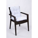 Neva Beyaz Pofidik Arkalıklı Sandalye Minderi Özel Dikişli Bağcıklı 44x88 Cm - 44 x 88 cm
