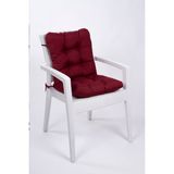 Neva Bordo Pofidik Arkalıklı Sandalye Minderi Özel Dikişli Bağcıklı 44x88 Cm - 44 x 88 cm