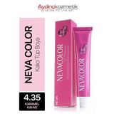 Neva Color Kolajen İçeren Tüp Saç Boyası 50 ml 4.35 Karamel Kahve - 12 Adet
