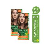 Neva Color Natural Colors 8.7 Açık Karamel Kalıcı Krem 2 Adet Saç Boyası