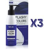 Neva Flashy Colors Elektrik Mavi Yarı Kalıcı 3x100 ml Saç Boyası