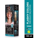 Neva Flashy Colors (Vegan) Turkuaz Direkt Uygulanan Yarı Kalıcı Saç Boyası 100ML