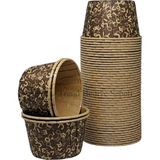 Neva Home 50'li Kraft Kahverengi Desenli, Muffin Kek Kalıbı, Kek Kapsülü Cupcake Kalıbı, Airfryer Uyumlu