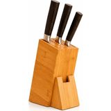 Neva Home Bambu Ahşap Bıçak Standı – 220 mm Eğik Tasarım, Kaymaz Tabanlı, Çoklu Bıçak Yuvalı, Modern ve Doğal Mutfak Düzenleyici