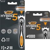 Neva Home Hybrid 5 Flex 1 Sap & 2 Başlık Erkek Tıraş Bıçağı ve 4'lü Yedek Tıraş Bıçağı Kartuşu Seti