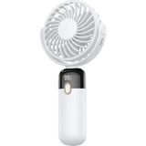 Neva Home K70 Taşınabilir Şarjlı El Vantilatörü 2400MAH 360° Döner Başlıklı Standlı Dijital Ekranlı Soğutucu Fan Beyaz