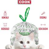 Neva Home Kedi Tuvaleti Büzgülü Çöp Torbası, 55 x 30 Cm, 20 Yaprak, Sabun Kokulu, Beyaz