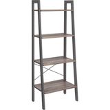 Neva Home LLS44MG Ayaklı Raf, Kitaplık, 4 Katlı Merdiven Rafı, Metal, Gri
