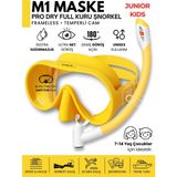 Neva Home M1 Junıor Kıds Dalış Maskesi + Pro Full Dry Tam Kuru Şnorkel + Antı Fog (Buğu Önleyici Film) Set